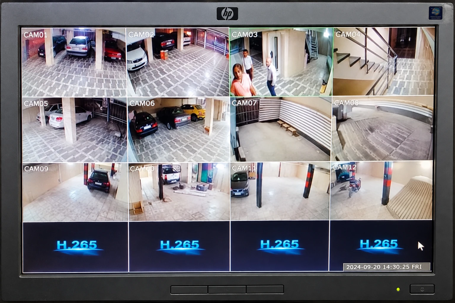 نمونهٔ تصویر دوربین‌ها روی مانیتور